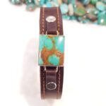 دستبند چرم فیروزه کد 1224