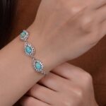 دستبند فیروزه زنانه کد 1242