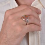 انگشتر عقیق شجر مردانه کد 1239