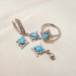 نیم ست فیروزه زنانه کد 1256