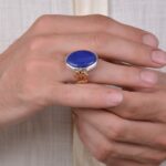 انگشتر لاجورد مردانه کد 1248