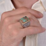 انگشتر فیروزه مردانه کد 1247