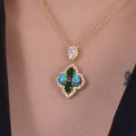 گردنبند فیروزه زنانه کد 1283