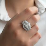 انگشتر نقره مجلسی زنانه کد 1262