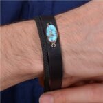 دستبند فیروزه مردانه کد 1319