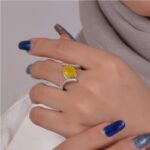 انگشتر یاقوت زرد زنانه کد 1334