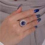 انگشتر یاقوت کبود زنانه کد 1341