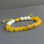 دستبند عقیق و مروارید کد 1330