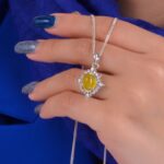 گردنبند عقیق زرد زنانه کد 1361