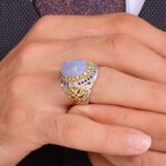 انگشتر عقیق کبود مردانه کد ۱۳۶۶