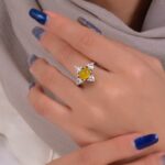 انگشتر عقیق زرد زنانه کد 1385