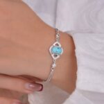 دستبند فیروزه زنانه کد ۱۴۴۵