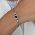 دستبند یاقوت کبود زنانه کد ۱۴۵۲