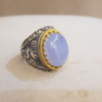 انگشتر عقیق کبود مردانه کد 1462