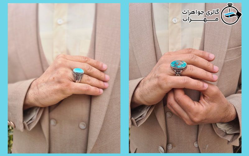 انگشتر فیروزه مردانه 