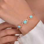 دستبند فیروزه زنانه کد ۱۴۷۵