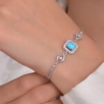 دستبند فیروزه زنانه کد ۱۵۳۵