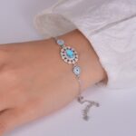 دستبند فیروزه زنانه کد ۱۵۳۴