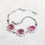 دستبند یاقوت زنانه کد ۱۵۴۶