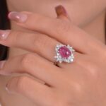 انگشتر یاقوت سرخ زنانه کد ۱۵۵۲