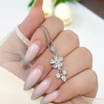 گردنبند نقره جواهری زنانه کد ۱۵۵۷