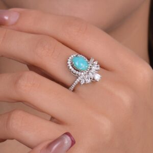 انگشتر نقره فیروزه زنانه