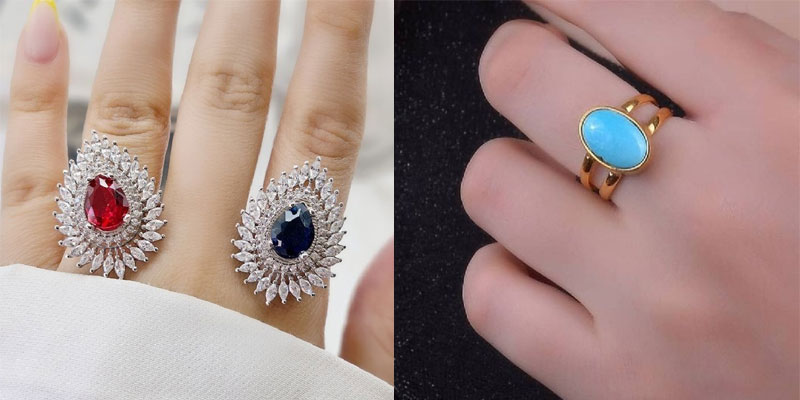 انواع انگشترها با سنگ های قیمتی