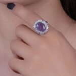 انگشتر عقیق کبود زنانه کد ۱۵۹۵